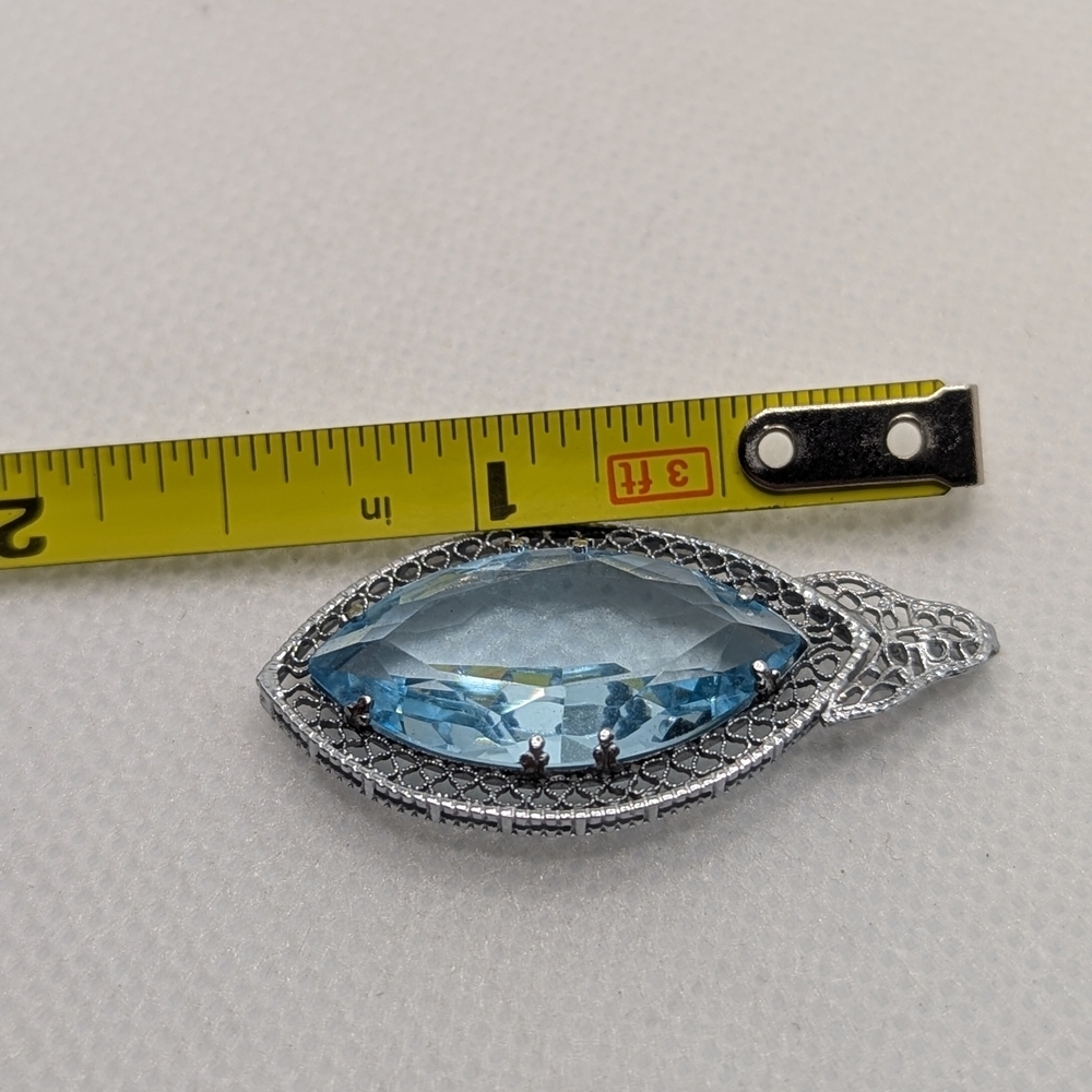 ✨ Intricate Filigree Victorian Style Sterling Silver Pendant ✨ - Picture 5 of 6
